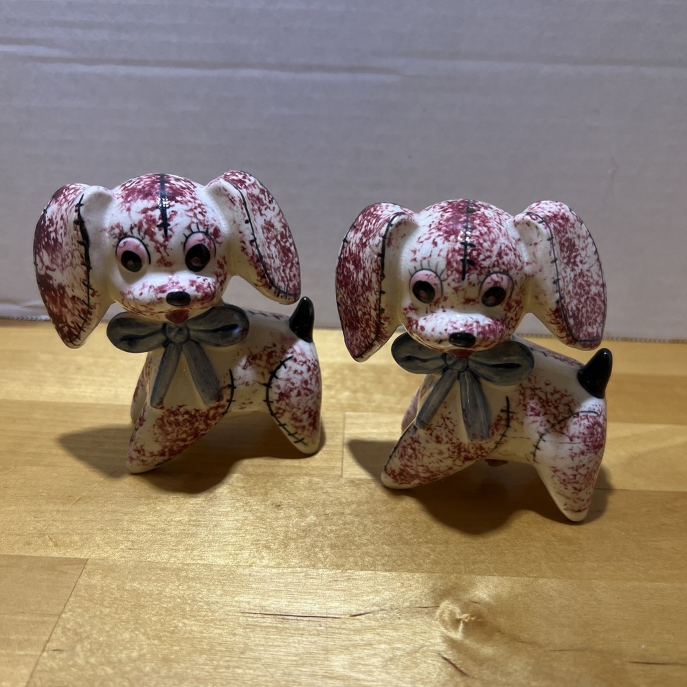 Vintage Japan Dog Puppy Salt & Pepper Shakers